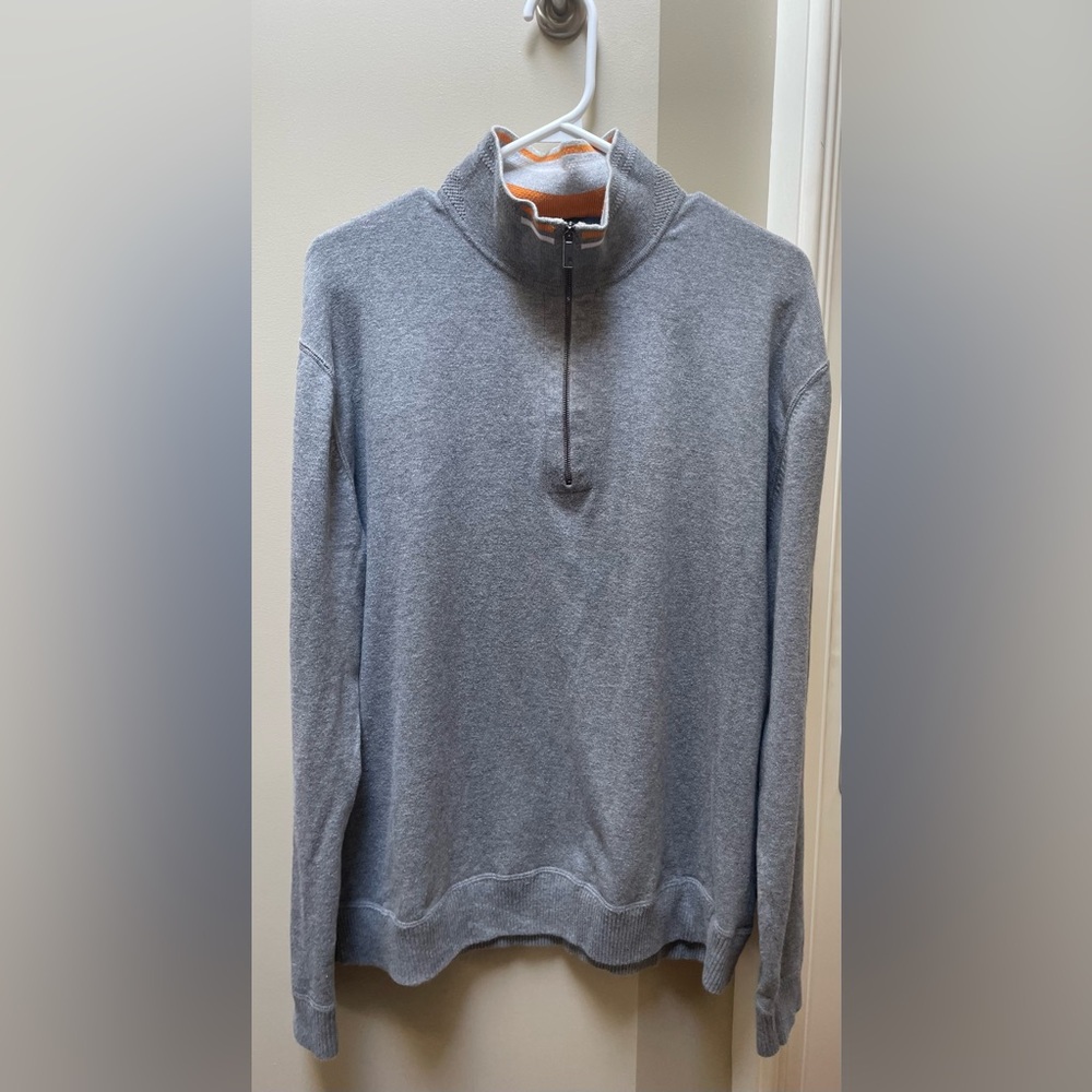 Zegna Gray Half-Zip Men's Sweater
